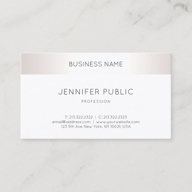 Tarjeta De Visita Faux Silver Elegant Sleek Plato profesional (Anverso)