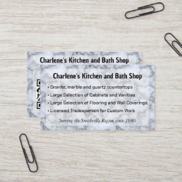 Tarjeta De Visita Faux Silver Gray Marble