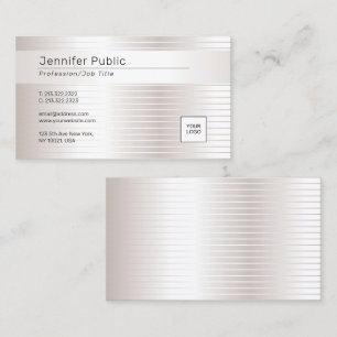 Tarjeta De Visita Faux Silver Moderno y elegante plantilla glamorosa