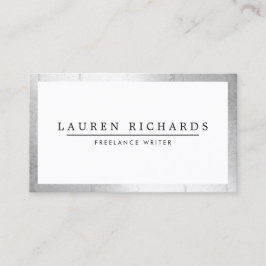 Tarjeta De Visita Faux Silver y White de lujo profesional