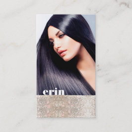Tarjeta De Visita FAUX Sparkly Sequins Hair Stylist Salon Photocard