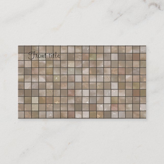 Tarjeta De Visita Faux Tan Floor Tile Image (Anverso)