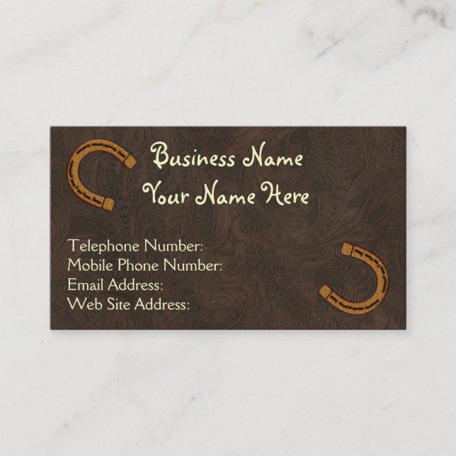 Tarjeta De Visita Faux Tooled Leather Western style 4 Business Cards (Anverso)
