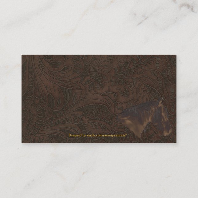 Tarjeta De Visita Faux Tooled Leather Wrangler style XII (Reverso)