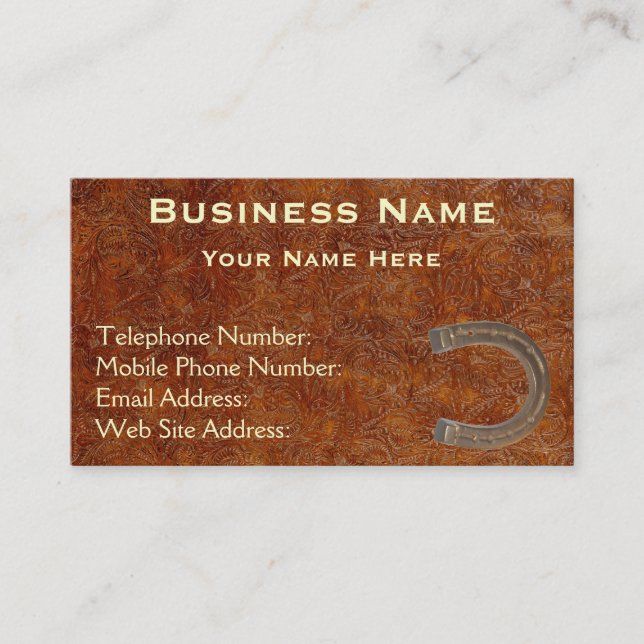 Tarjeta De Visita Faux Toolt Leather Western style IV Biz Cards (Anverso)