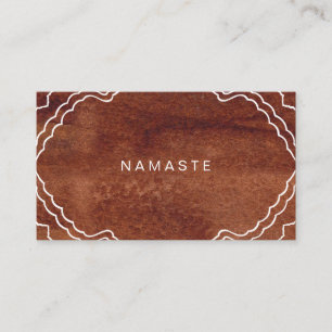 Tarjeta De Visita Faux Wood Grain Guay Yoga Teacher