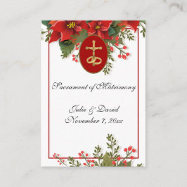 Tarjeta De Visita Favor de boda de Navidad católico Poinsettia
