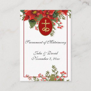 Tarjeta De Visita Favor de boda de Navidad católico Poinsettia