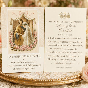 Tarjeta De Visita Favor de boda tradicional católico José María