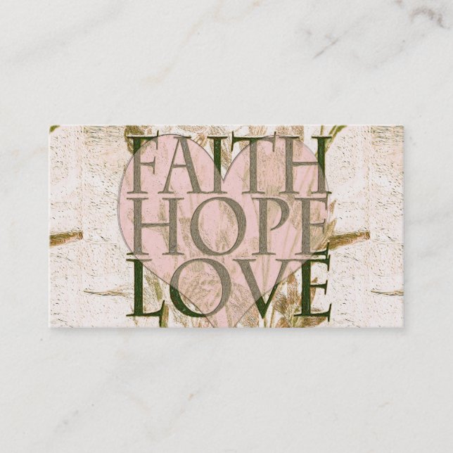 Tarjeta De Visita Fe, esperanza y amor (Anverso)