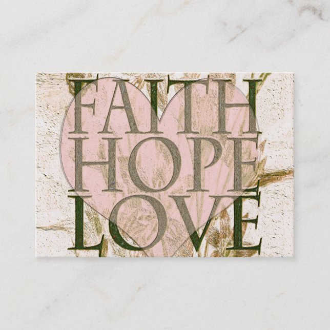 Tarjeta De Visita Fe, esperanza y amor (Anverso)