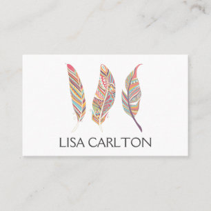 Tarjeta De Visita Feather Abstract Negrita