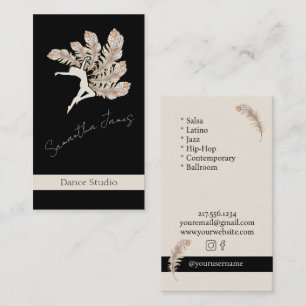 Tarjeta De Visita Feather Studio de baile personalizado