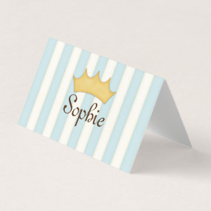 Tarjeta De Visita Fecha de juego de princesa personalizada con rayas