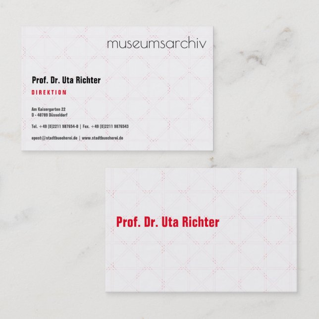 Tarjeta De Visita Fein bemustert (Anverso / Reverso)