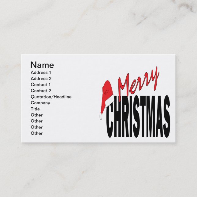 Tarjeta De Visita Felices Navidad (Anverso)