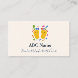 Tarjeta De Visita Felices Pasos Coloful Doula y Encargado de Nacimie