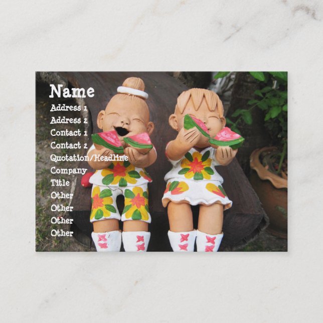 Tarjeta De Visita Felices sandías amigos (Anverso)