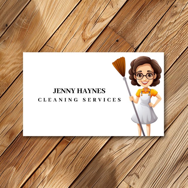 Tarjeta De Visita Felices Servicios de limpieza de limpieza de limpi (Subido por el creador)