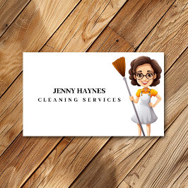 Tarjeta De Visita Felices Servicios de limpieza de limpieza de limpi
