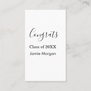 Tarjeta De Visita Felicidades clase de graduación 20XX nombre simple