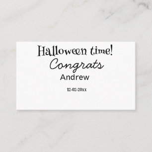 Tarjeta De Visita Felicidades en Halloween agregar nombre fecha año