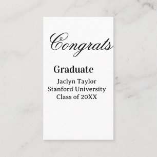Tarjeta De Visita Felicidades graduación nombre universidad nombre p