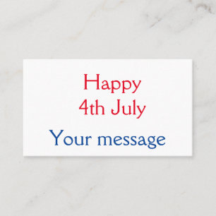 Tarjeta De Visita Feliz 4 de julio día de la independencia agregar n