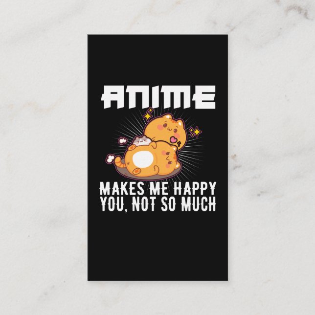 Tarjeta De Visita Feliz Anime japonés Lover Otaku Cute Gats (Anverso)