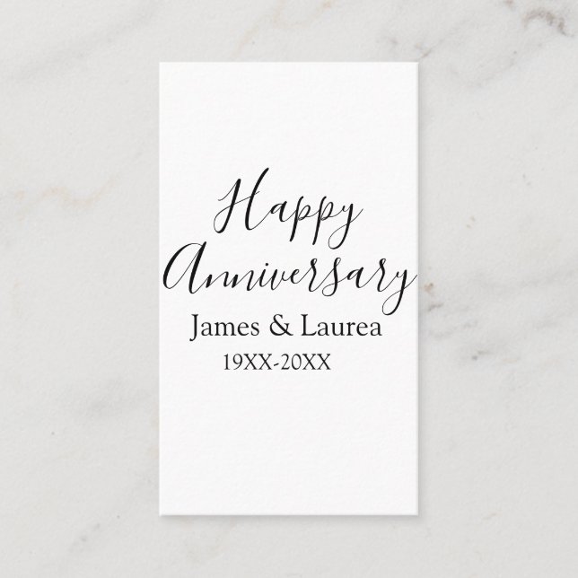 Tarjeta De Visita Feliz aniversario boda fecha año simple mi (Anverso)
