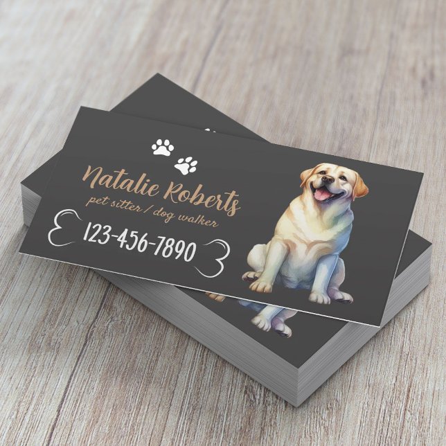 Tarjeta De Visita Feliz Camino de Perro de Labrador y sitio Mascota  (Subido por el creador)