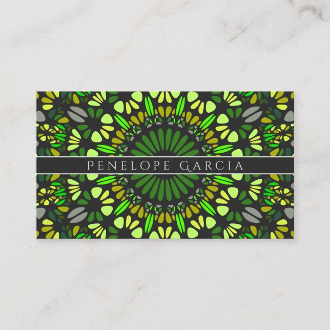 Tarjeta De Visita Feliz Crown Garden Mandala (Anverso)