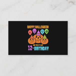 Tarjeta De Visita Feliz cumpleaños 12 de Halloween