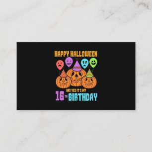 Tarjeta De Visita Feliz cumpleaños 16 de Halloween