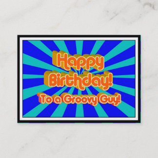 Tarjeta De Visita Feliz cumpleaños a un chico groovy