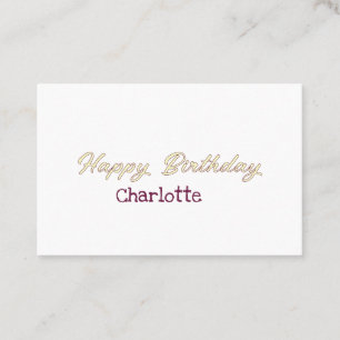 Tarjeta De Visita feliz cumpleaños amarillo marrón pastel moderno tr
