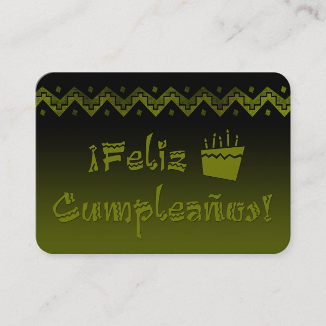 Tarjeta De Visita feliz cumpleanos arriba (Anverso)