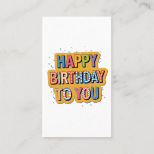 Tarjeta De Visita Feliz cumpleaños con patrón