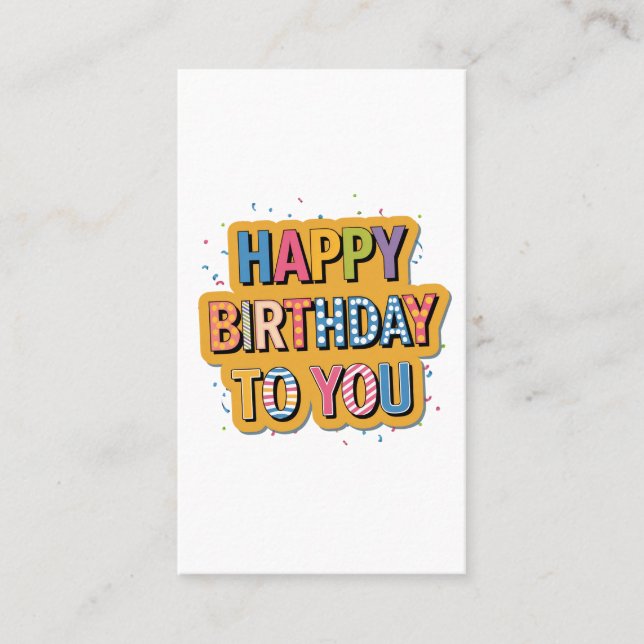 Tarjeta De Visita Feliz cumpleaños con patrón (Anverso)