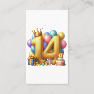 Tarjeta De Visita Feliz cumpleaños dorado 14
