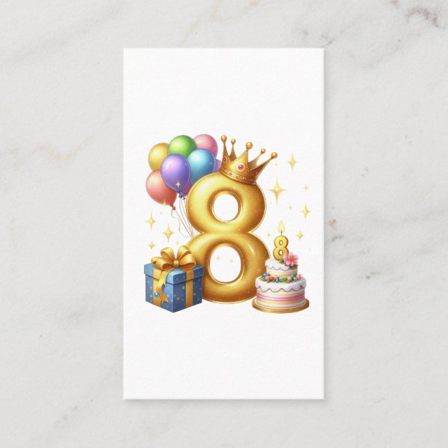 Tarjeta De Visita Feliz cumpleaños dorado 8 (Anverso)
