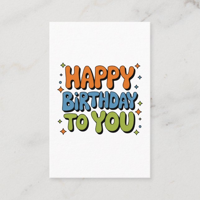 Tarjeta De Visita Feliz cumpleaños Groovy (Anverso)