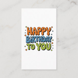 Tarjeta De Visita Feliz Cumpleaños Groovy