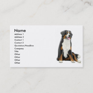 Tarjeta de visita feliz del perro de montaña de Be