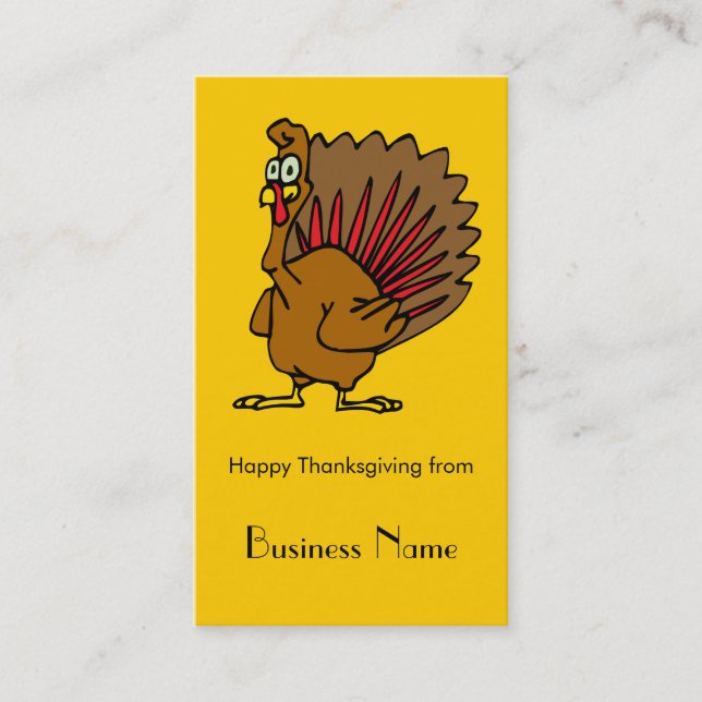 Tarjeta De Visita Feliz Día de Acción de Gracias, Silly Turkey (Anverso)