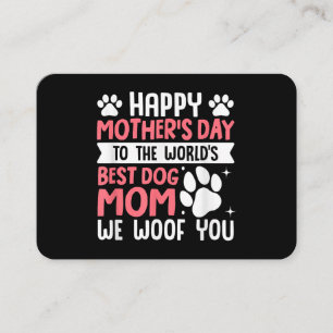 Tarjeta De Visita Feliz Día de la Madre a la mejor madre del perro d