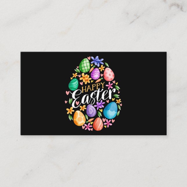 Tarjeta De Visita Feliz Día de Pascua Pascua Huevos de Conejo Conejo (Anverso)