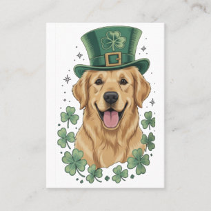 Tarjeta De Visita Feliz día de San Patricio Retriever Dorado 