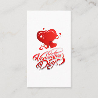 Tarjeta De Visita feliz día de San Valentín con corazones rojos
