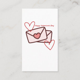 Tarjeta De Visita Feliz Día de San Valentín Corazón Rojo